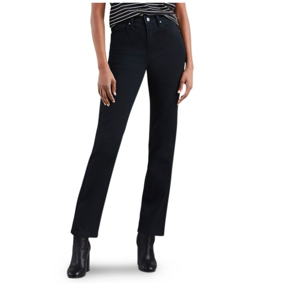 Levi's Women's Straight Leg Jeans - Black - Picture 1 of 16